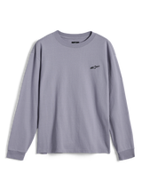 Alpinestars Essentials Ageless LS Tee, Long Sleeve T-Shirt, Silver, featuring a small black Alpinestars logo on the chest, relaxed fit, casual motorsport streetwear