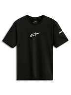 Alpinestars Frontal CSF Tee, Short Sleeve T-Shirt, Black, White Astars Logo on Chest, Casual Performance Sportswear