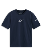 Alpinestars Frontal CSF Tee, Short Sleeve T-Shirt, Navy Blue, White Star Logo on Center Chest, Sustainable Performance Sportswear