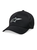 Alpinestars Ageless Reflex Waterproof Hat, Black Baseball Cap, Curved Brim, Silver Reflective Astars Logo, Structured Crown, Waterproof Technical Fabric, Casual Motorsport Headwear