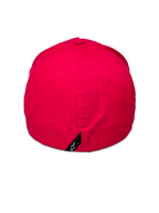 Alpinestars Ageless Reflex Waterproof Hat, Red, back view featuring a closed flex fit design with a vertical seam and a small black tag with a white Astars logo, performance waterproof fabric