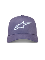 Alpinestars Ageless Snapback Hat in Dusty Purple with white 3D embroidered Astars logo and structured twill crown.