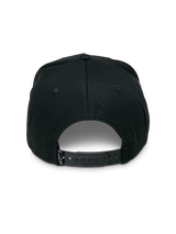 Alpinestars Promptus Snapback Hat, rear view, Black, adjustable plastic snapback closure, small woven Astars logo tag on strap, structured crown, casual motorsport-inspired streetwear