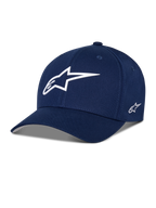 Alpinestars Ageless Multi Hat, Navy Blue Baseball Cap, White 3D Star Logo on front, Embroidered side logo, Curved bill, Casual Sportswear Lifestyle Headwear