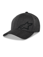 Alpinestars Corp Shift Multi Hat, Baseball Cap, Dark Grey Heather, Black 3D Astars Logo, Structured Crown, Curved Bill, Stretch Twill Fabric, Casual Motorsport Lifestyle Headwear