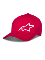 Alpinestars Corp Shift Multi Hat, Red baseball cap, White 3D print Astars logo on front, curved bill with structured crown, casual motorsport apparel