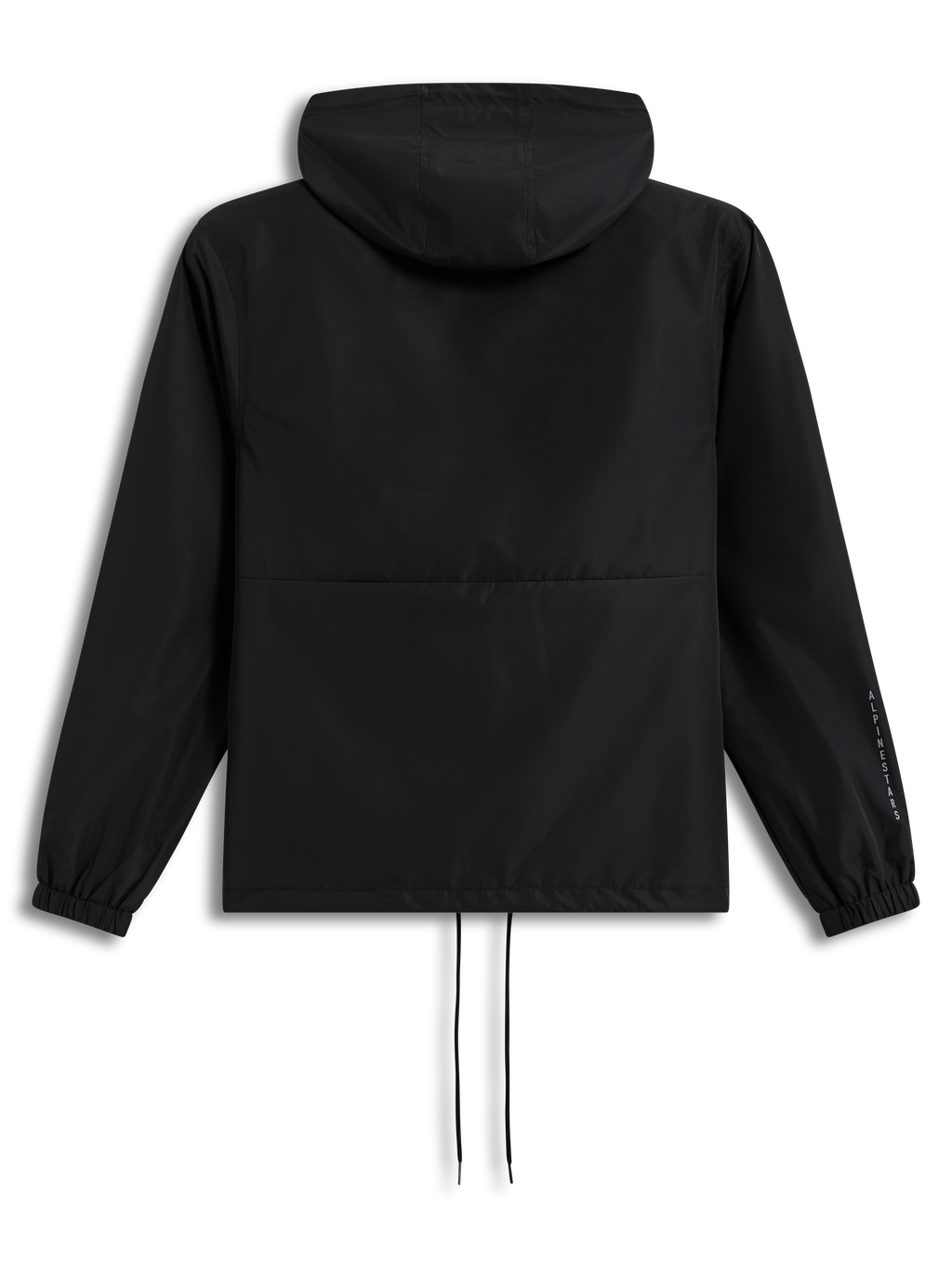 Alpinestars Speeder Resolve Windbreaker Jacket, lightweight black hooded shell with rear view sleeve branding.