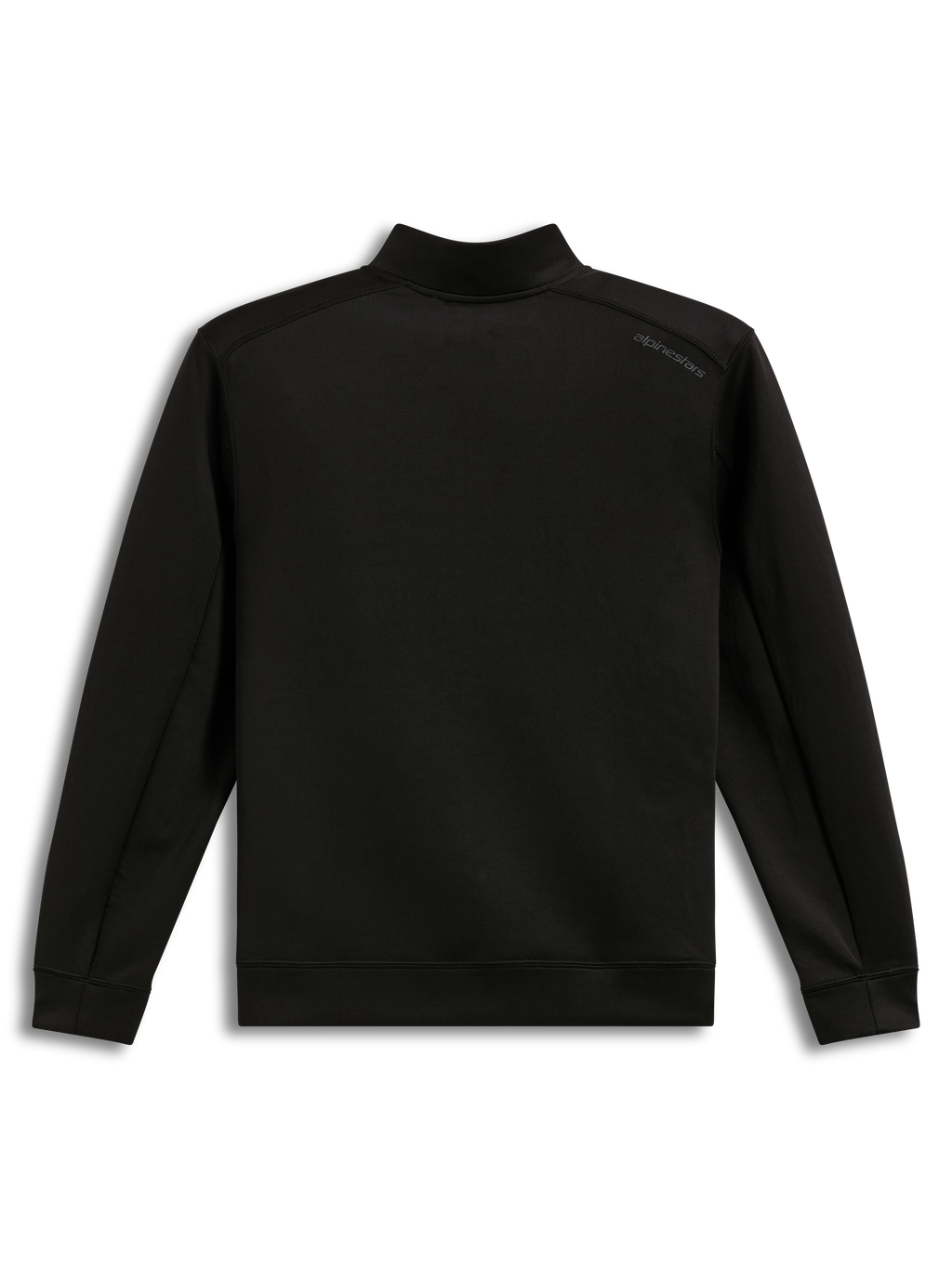 Alpinestars Apera Half-Zip Sweatshirt, Black double-face fleece pullover, back view with tonal shoulder logo.