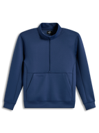 Alpinestars Apera Half-Zip Sweatshirt, Steel Blue tri-blend fleece sportswear with kangaroo pocket and tonal logos.
