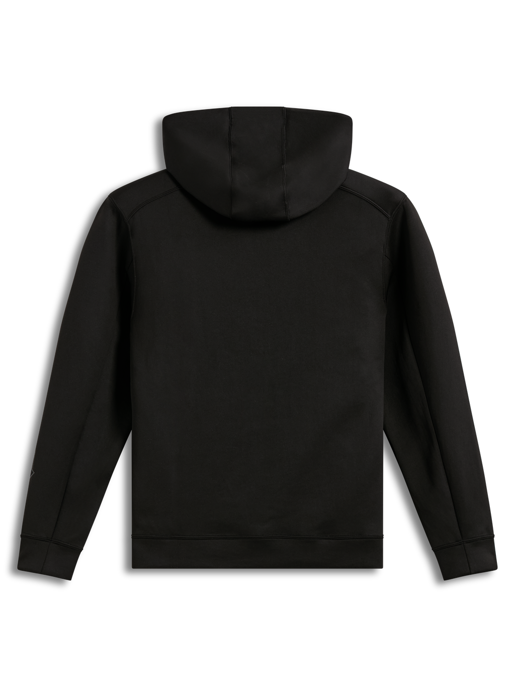 Alpinestars Datrix Hoodie in Black, featuring a back view of the tri-blend fleece pullover with a mesh-lined hood.