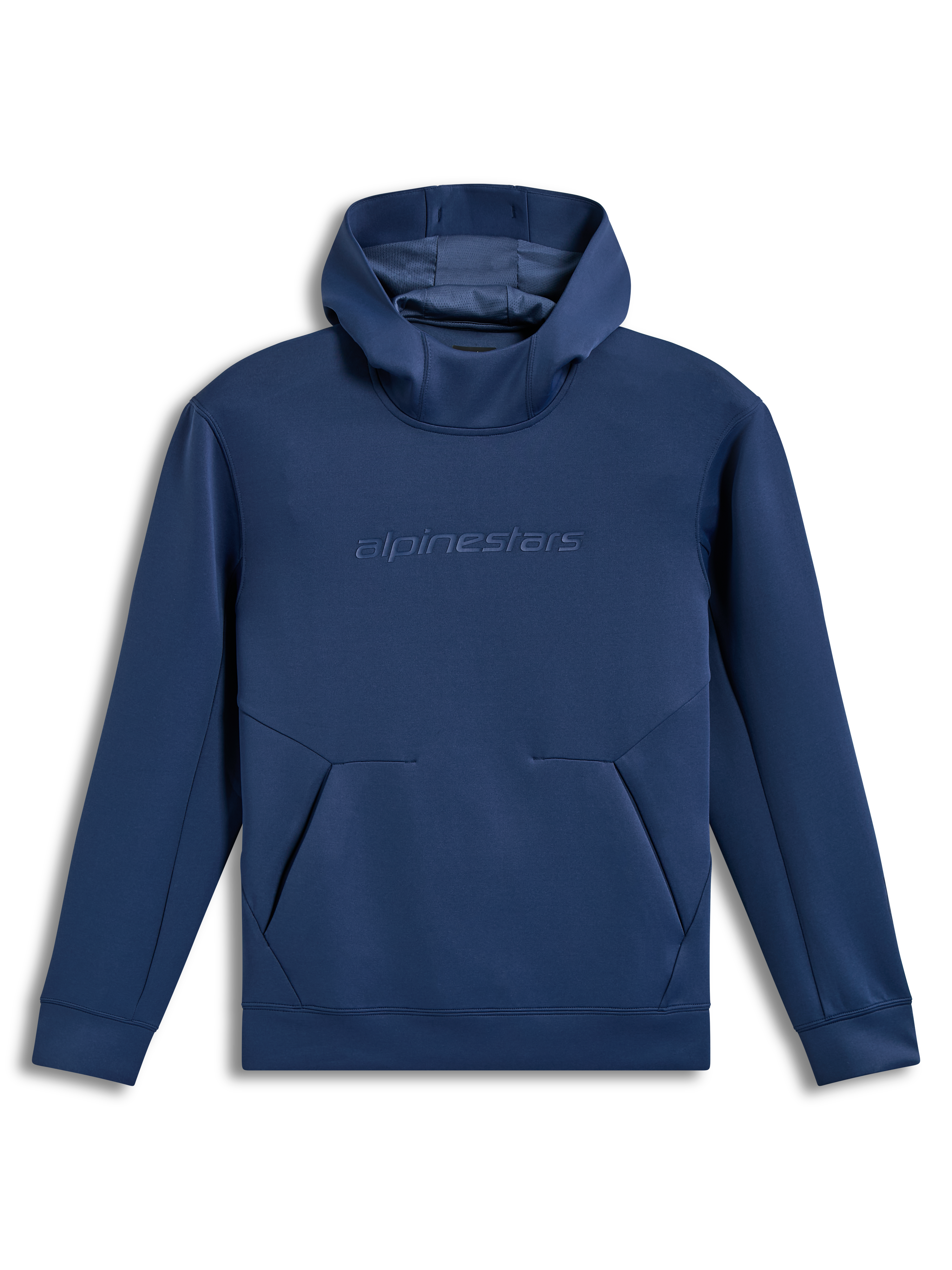 Alpinestars Datrix Hoodie, Steel Blue tri-blend fleece pullover with a tonal HD chest logo and mesh-lined hood.