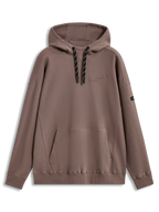 Alpinestars Camino Textured Oversized Hoodie in Sand taupe, featuring a high collar, textured knit twill, and 3D logo.