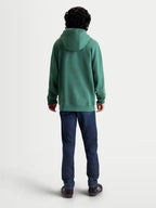 Alpinestars Shaw Oversized Hoodie, Green Sportswear Pullover, Rear View on Model, Unisex Relaxed Fit, soft cotton and recycled polyester fleece, features a self-lined hood and ribbed trims for everyday comfort.