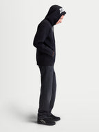 Alpinestars Pioneer Oversized Hoodie, Sportswear Zip-Up Fleece for Men and Women, Black with White Embroidered Details, Features a Full-Zip Vislon Closure and Kangaroo Pocket, Relaxed Oversized Fit for Casual Everyday Wear