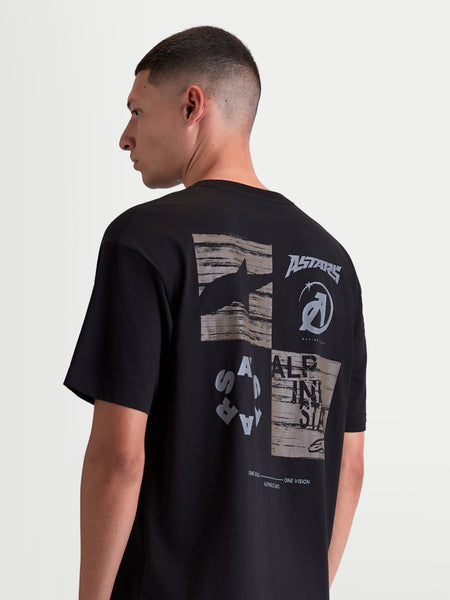 スカTシャツ Checkback Oversized CSF - Black Tee | Alpinestars®