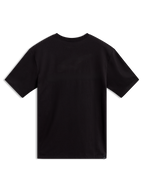 Alpinestars P1 CSF Tee, black short-sleeve sportswear t-shirt for men and women, plain back view, cotton-poly blend.