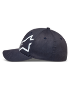 Alpinestars Maze Hat, dark grey sportswear cap featuring a curved bill and white textured Astars logo on twill fabric.