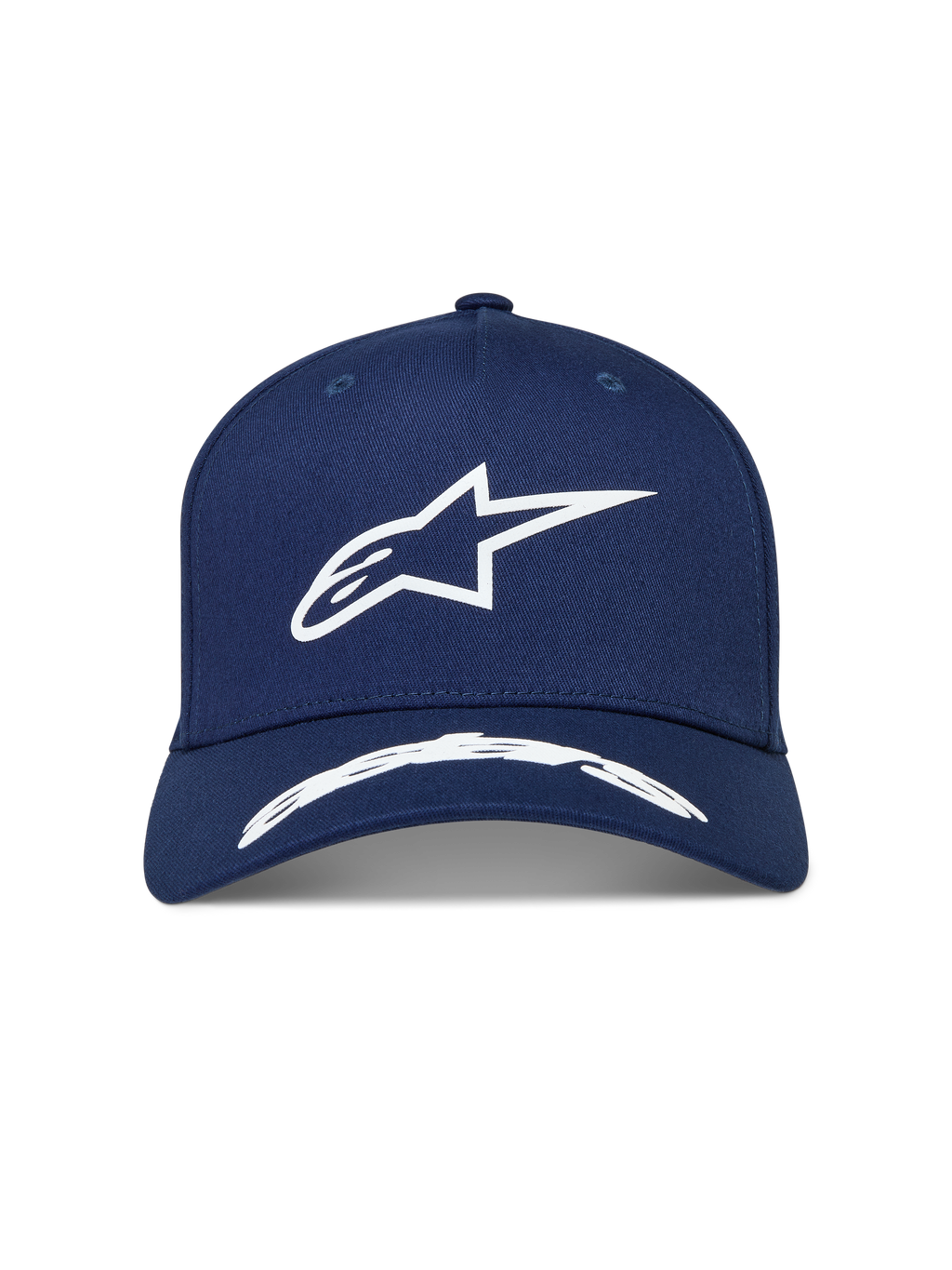Alpinestars Arclight Hat, Navy Blue Sportswear Cap with white puff print logo, structured crown, and curved bill.