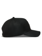 Alpinestars Acme Snapback Hat, Black Sportswear Cap with a curved bill, structured crown, and rope trim detail.