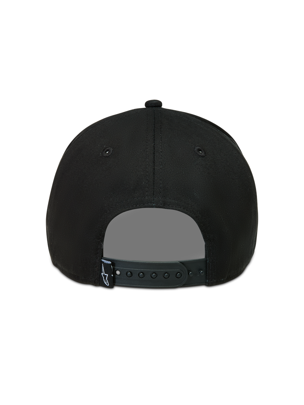 Alpinestars Acme Snapback Hat, Black Sportswear Cap, rear view showing adjustable snapback closure and small logo label.