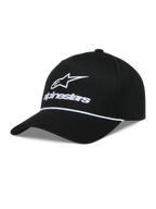 Alpinestars Combo Logo Snapback Hat, Sportswear, Black and White, Twill fabric with embroidered logo and curved bill.