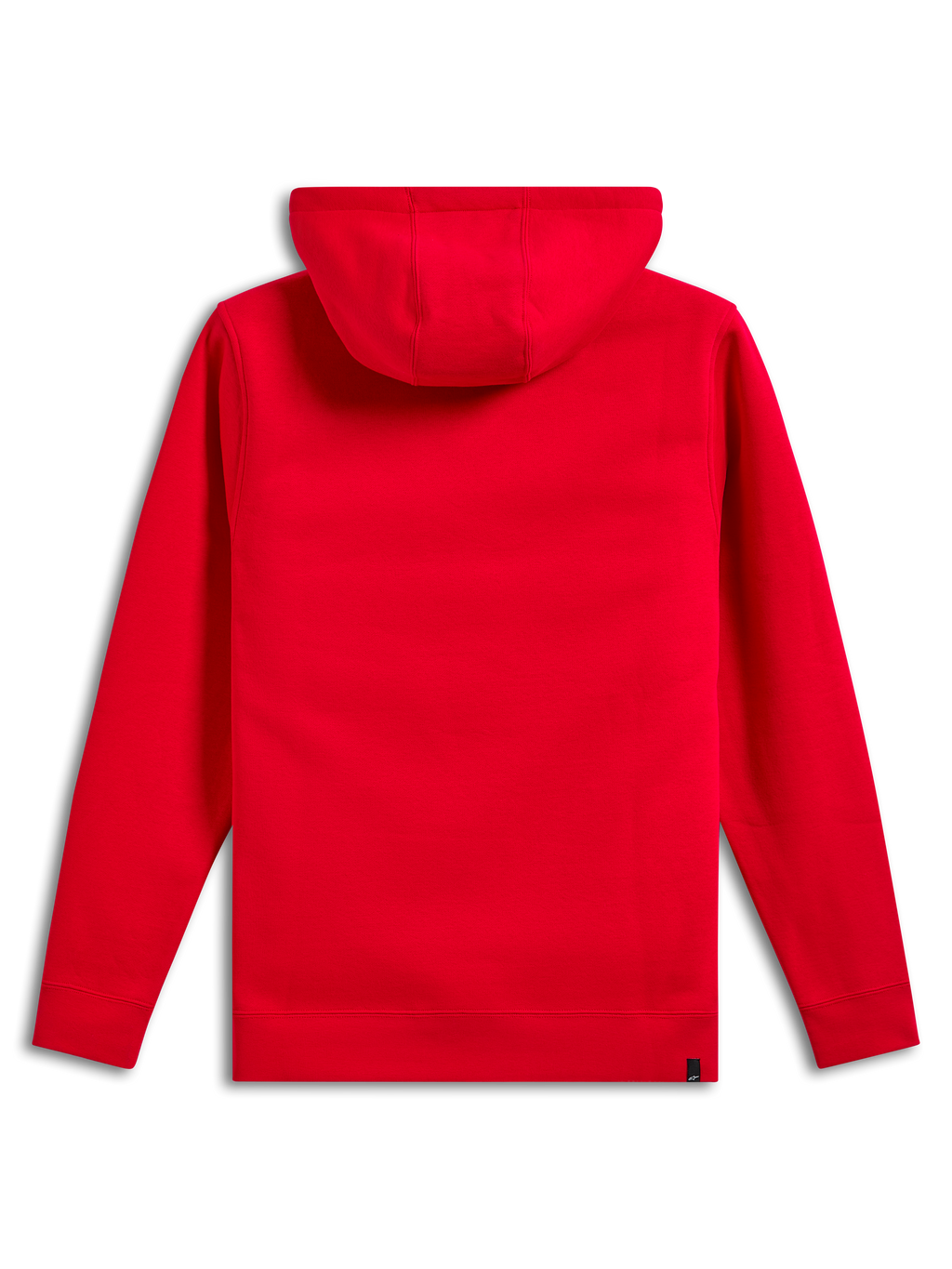 Alpinestars Ride V3 Hoodie, back view, solid red, casual sportswear, pullover fleece with jersey-lined hood, ribbed cuffs and hem