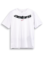 Alpinestars Elliptic CSF Tee, white short-sleeve sportswear t-shirt with a black arched astars logo and red logo graphic on the upper chest