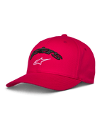 Alpinestars Arcstars Hat, Red Baseball Cap, Curved Bill and Structured Crown, Black 3D Astars Embroidery with White Star Logo, Casual Motorsport Sportswear
