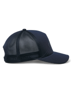 Alpinestars Delane Hat, Sportswear Hat, Navy Blue, side profile view showing diamond mesh back and solid jersey front, curved bill, structured crown