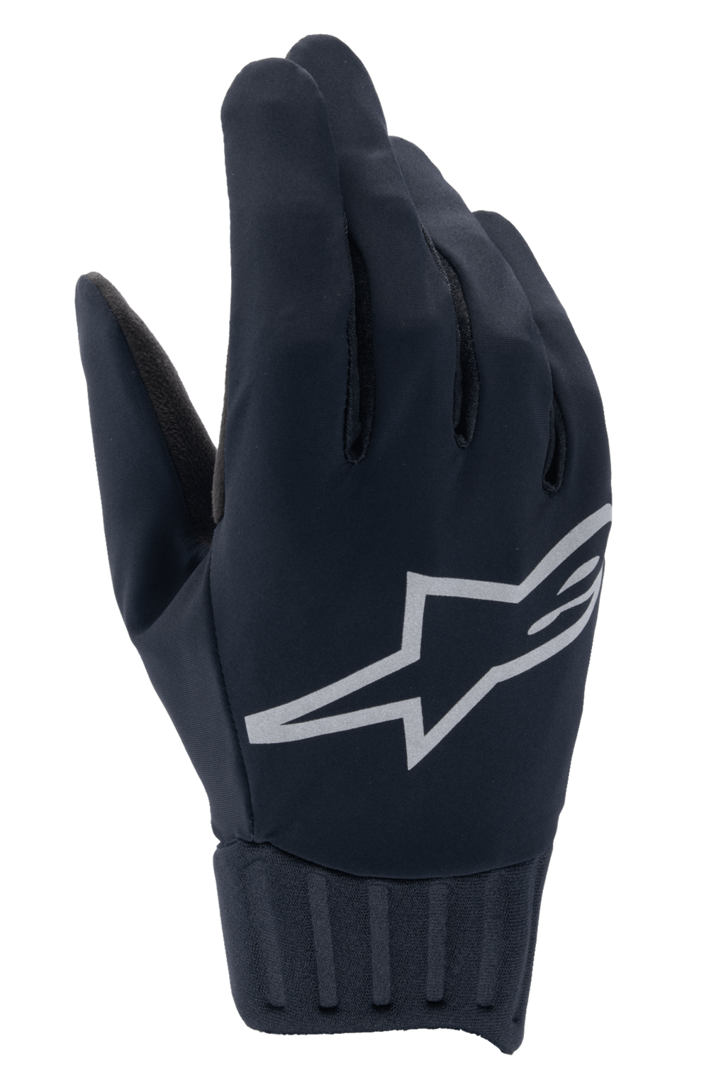 Alpinestars A-Dura Rain Gloves, Waterproof MTB Gloves, Black, Large grey Alpinestars star logo, Ribbed neoprene cuff, Smooth fabric construction for all-weather cycling