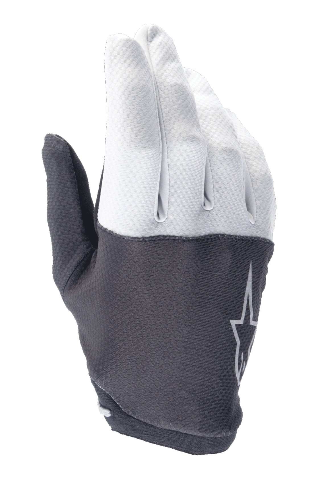 Alpinestars A-Aria Gloves, Mountain Bike Gloves, Light Gray and Dark Gray, featuring a textured upper with a star logo, flexible material and low-profile design for off-road cycling