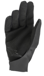 Alpinestars Drop 4.0 Gloves, Black, palm view showing perforated material for airflow, slim-fit construction with lightweight stretch fabric, subtle logo on the lower palm, designed for enduro and MTB riding