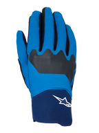Alpinestars A-Supra Gloves, MTB Cycling Gloves, Blue and Navy with Black accents, white Astars logo on the cuff, flexible fabric construction for off-road performance