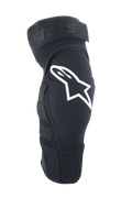 Alpinestars A-Impact Plasma Elite Knee Protector, MTB Knee Guards, Black with White Astar Logo, Ergonomic Pre-Curved Design with Mesh Ventilation, Adjustable Dual Strap Closure