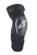 Alpinestars A-Impact Plasma Elite Shield Knee Protectors, Black with White Star Logo, Hard TPU Outer Shell, Mesh Fabric with Adjustable Top Strap, Pre-Curved Ergonomic Design, MTB and Off-Road Protection