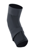Alpinestars A-Motion Plasma Pro Knee Protector, MTB Knee Guard, Black, slip-on sleeve with pre-curved ergonomic design, features a central compression band and breathable stretch mesh panels.