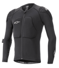 Alpinestars Paragon Lite Protection Jacket - Long Sleeve, MTB body armor, Black, breathable mesh construction with padded chest and shoulders, front zipper, white star logo on chest, lightweight and fitted design