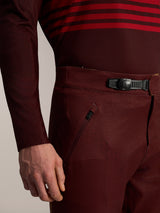 Alpinestars A-Dura Elite Flex Pants in Bordeaux featuring a ratchet closure, zippered pocket, and laser perforations.
