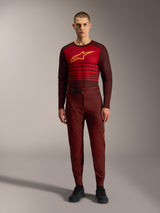 Alpinestars A-Dura Elite Flex Pants in bordeaux, performance MTB gear with a ratchet waist and flexible stretch fabric.