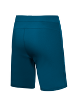 A-Dura Ride MTB Shorts in blue-green, back view of durable 4-way stretch cycling shorts for mountain biking performance.