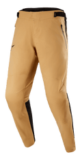 Alpinestars Tahoe 8.1 Waterproof Pants, Khaki and Black, waterproof MTB pants with pre-curved legs, zippered front pockets, and adjustable waistband, featuring black side panels and a seamless crotch for all-weather trail riding performance