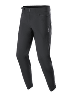 Alpinestars A-Dura Pants, Mountain Bike Cycling Pants, Black, featuring a double snap waist closure, side adjusters, zippered mesh-lined pockets, and a white Astars logo on the thigh, designed for off-road durability.