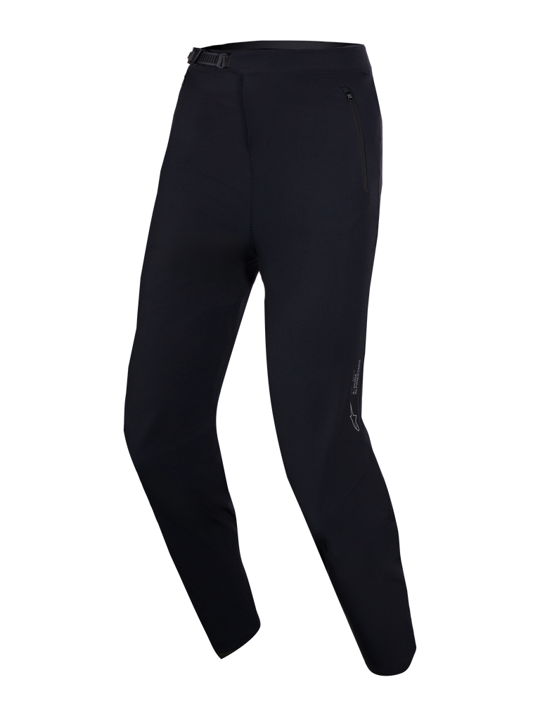 Alpinestars Women's Stella A-Dura Ride Pants, black mountain bike pants with 4-way stretch fabric and a ratchet closure.