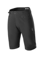 Alpinestars Stella A-Dura Shorts, Women's MTB Mountain Biking Shorts, Black, featuring a double snap closure and side waist cinch adjuster, zippered pockets, knee-length technical design in durable 2-way stretch fabric