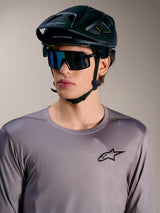 Gray A-Dura Air Long Sleeve Jersey for mountain biking, featuring breathable mesh construction and an Astars chest logo.