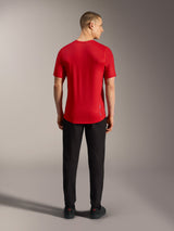 Red A-Dura Ride Short Sleeve Jersey, back view, featuring a dropped tail and lightweight performance fabric for MTB.