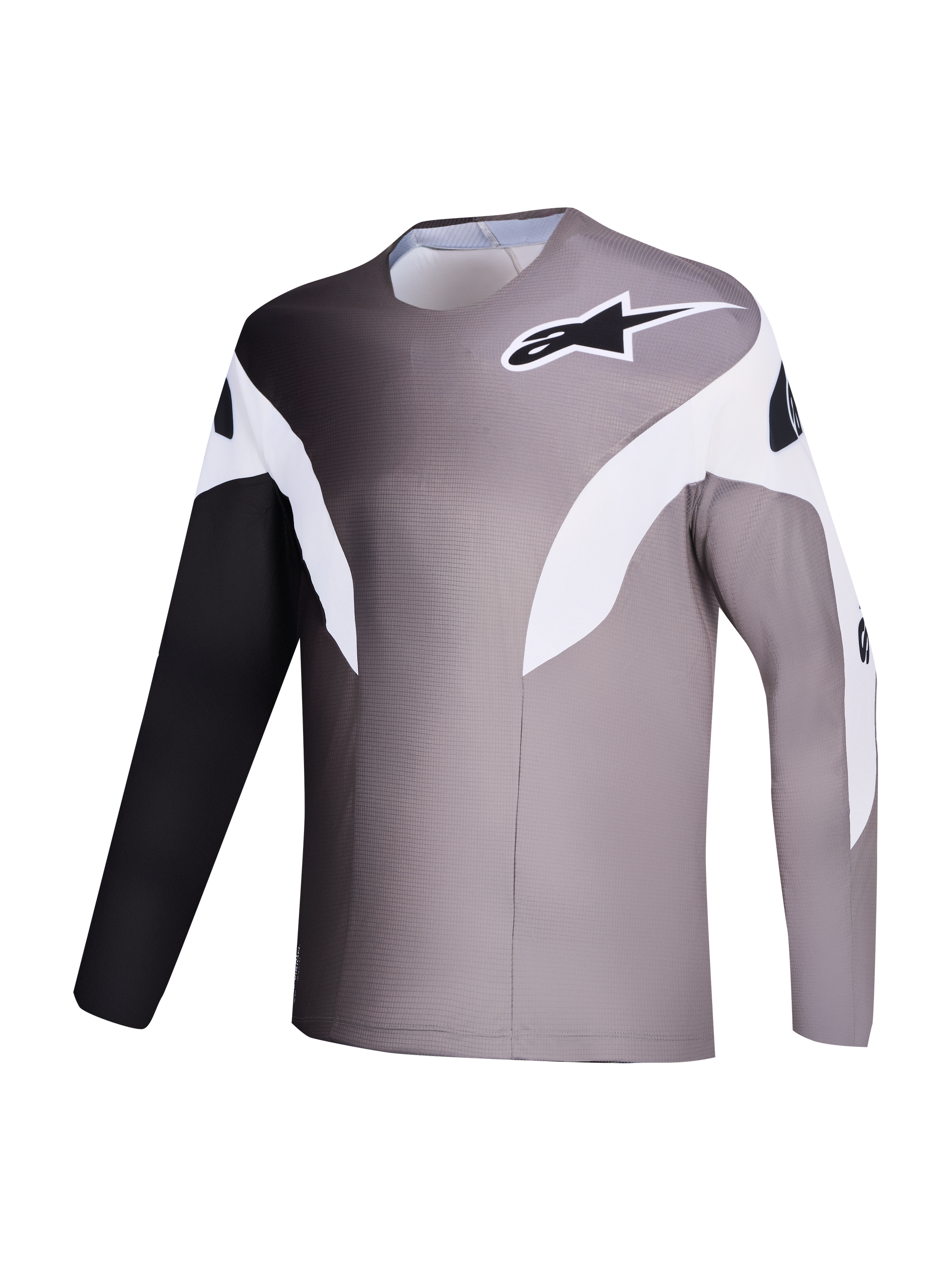 Alpinestars A-Supra Elite Jersey, Faded Gray MTB top with gradient design and micro-perforated recycled fabric.