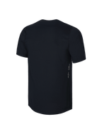 Alpinestars Youth A-Dura Short Sleeve Jersey, Black, rear view featuring vertical Astars logo and A-DURA branding on the side, performance moisture-wicking fabric for youth MTB, dropped tail design for coverage