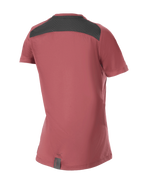 Alpinestars Women Stella A-Dura Dri Switch Jersey, Short Sleeve Mountain Bike Jersey, Burgundy, back view featuring black mesh panel for ventilation and drop tail design