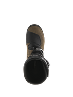 Alpinestars Tech-T Boots, Trials Motocross Boots, Brown Oiled and Black, top-down view showing the boot opening and toe box, textured protective panels, rugged leather construction for trials riding